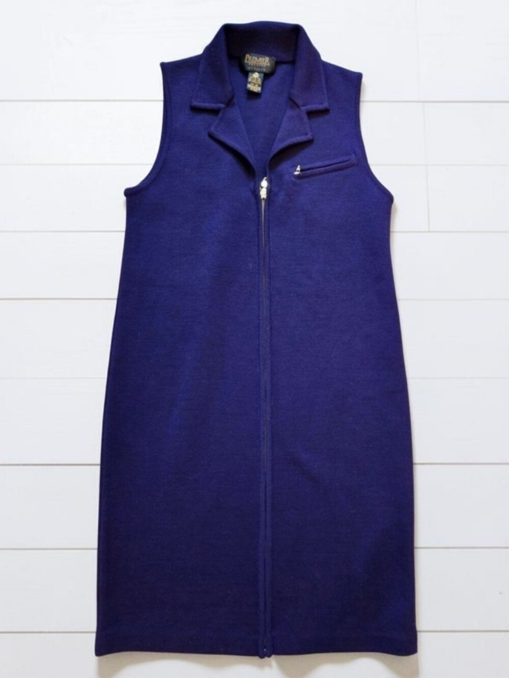 Merino Wool Vintage Premier Collection  Zip-Front Knit Vest/ Dress XS Pet **